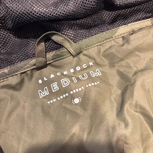 BlackRock Coffee Camo Hooded zip front lightweight Windbreaker jacket medium - Picture 3 of 9